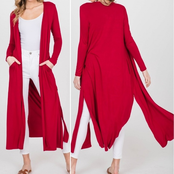 LAST 1! Long Body Duster Cardigan featuring - Picture 5 of 6